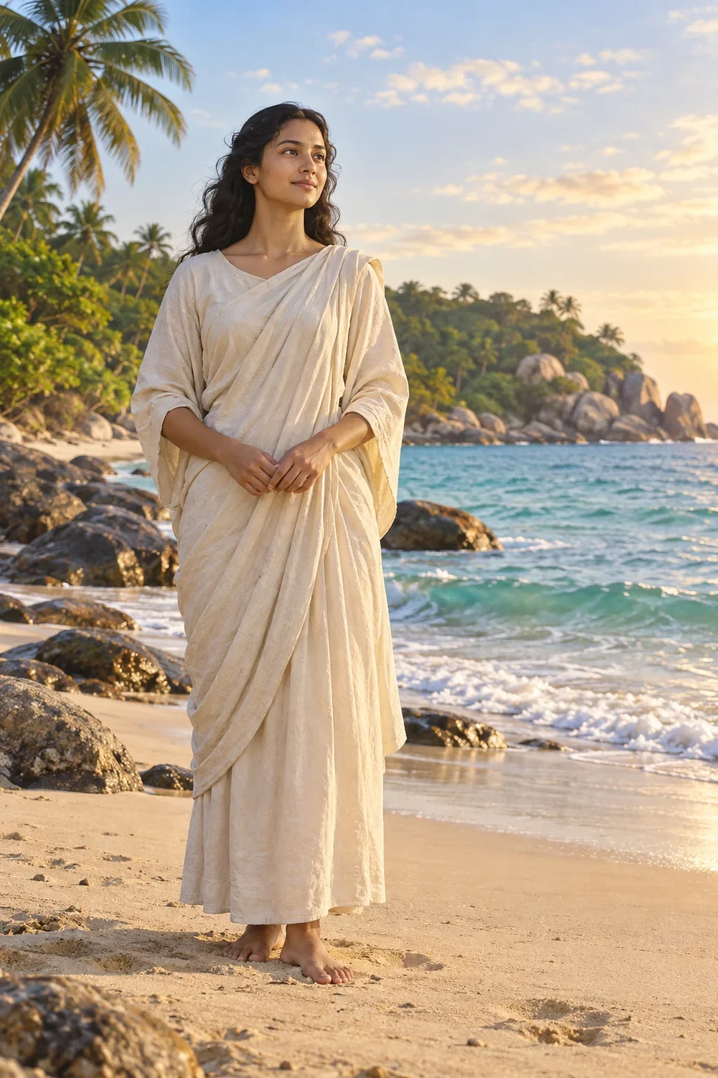 Complete imagined royal daughter on shore