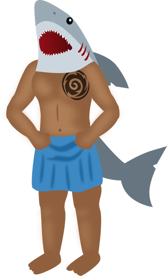 Nanaue, modern artistic interpretation by Di (they-them),2023