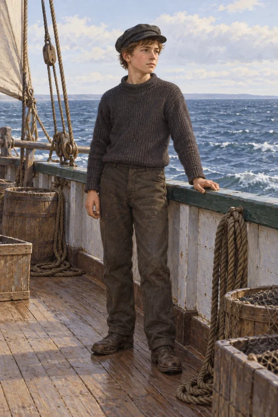 Imagined Dan Troop in a quiet original-novel portrait.