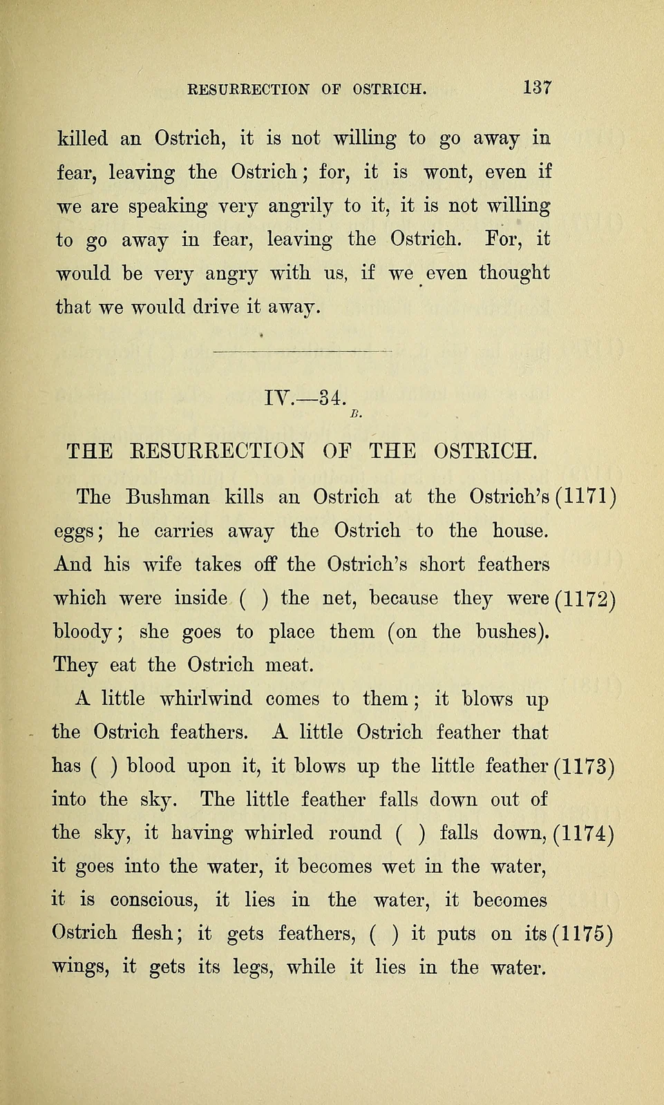 The Ostrich is born again, page137, historical printed text witness; documentary source-page facsimile