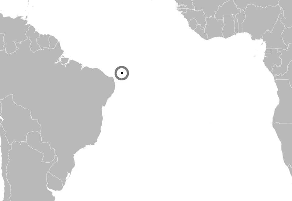 Map showing the location of Fernando de Noronha in the Atlantic.