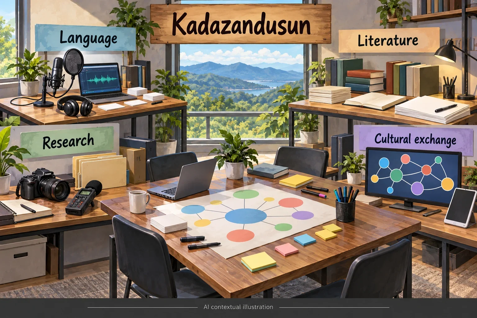 AI concept of Kadazandusun language, literature and cultural research using imagined contemporary tools.