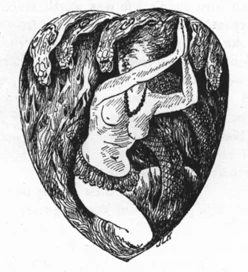 Kipling’s snake-woman illustration for King Ali Mardan’s tale, 1894