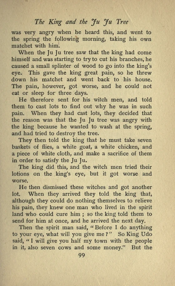 Spirit Physician (Itam tale),1910 historical printed text witness, page99; documentary source-page facsimile