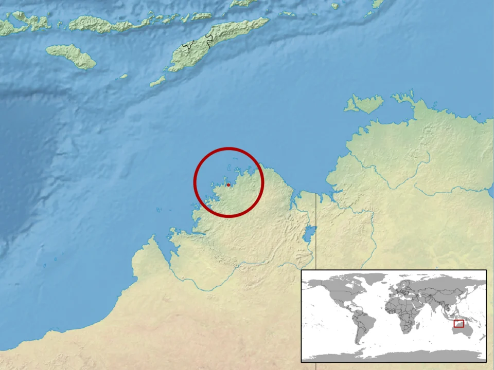 geographic distribution of Diporiphora convergens (Native:
Australia)