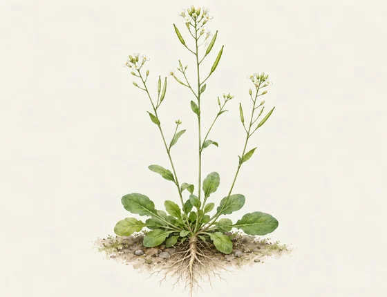 Arabidopsis thaliana — AI-generated modern scientific interpretation.