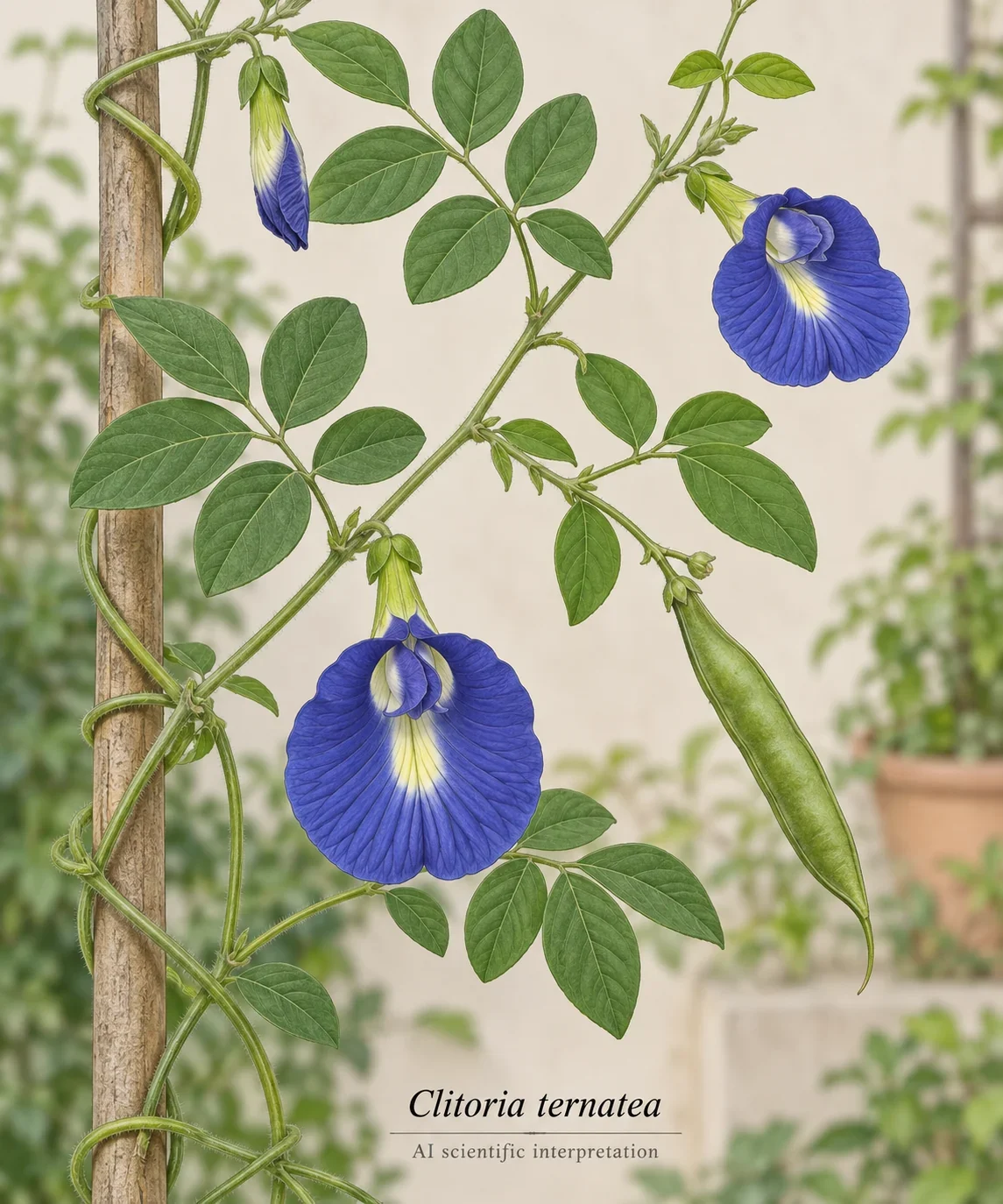 AI scientific interpretation of Clitoria ternatea.