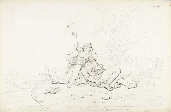 Restoration bee approaching Lemminkäinen’s mother, Robert Wilhelm Ekman’s Healing of Lemminkäinen (1860)