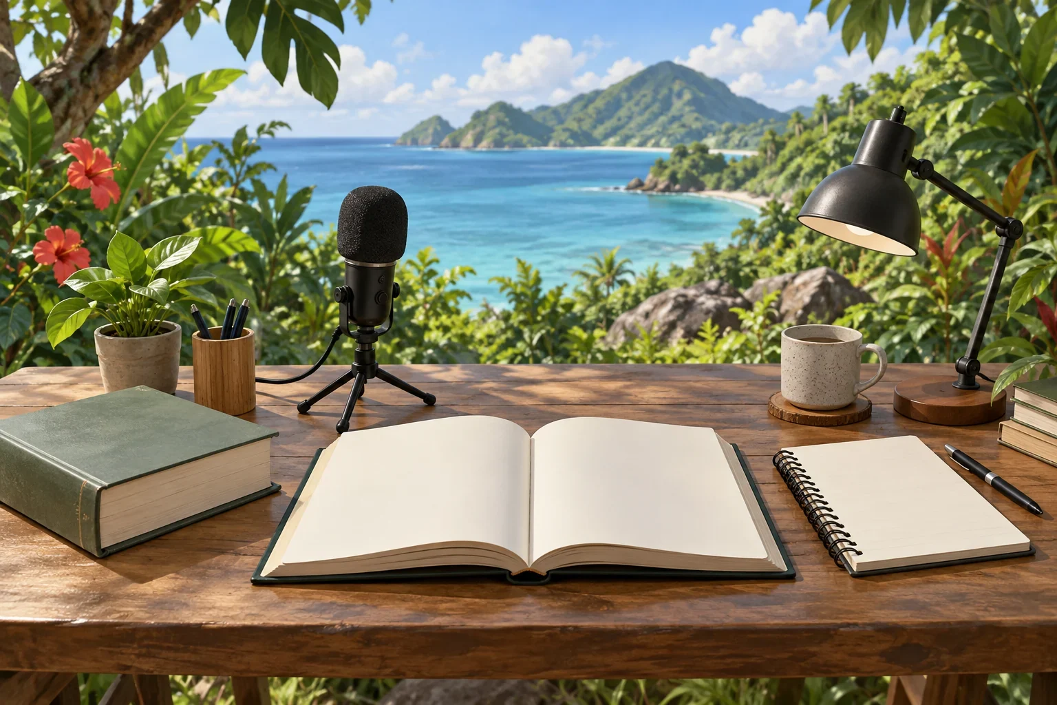 Imagined island-context field documentation and grammar-study tools.