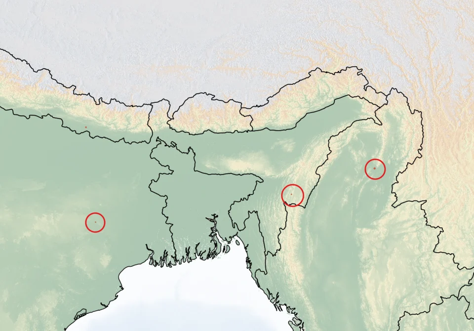 Distribution of Diomys crumpi. Red - Extant (resident).