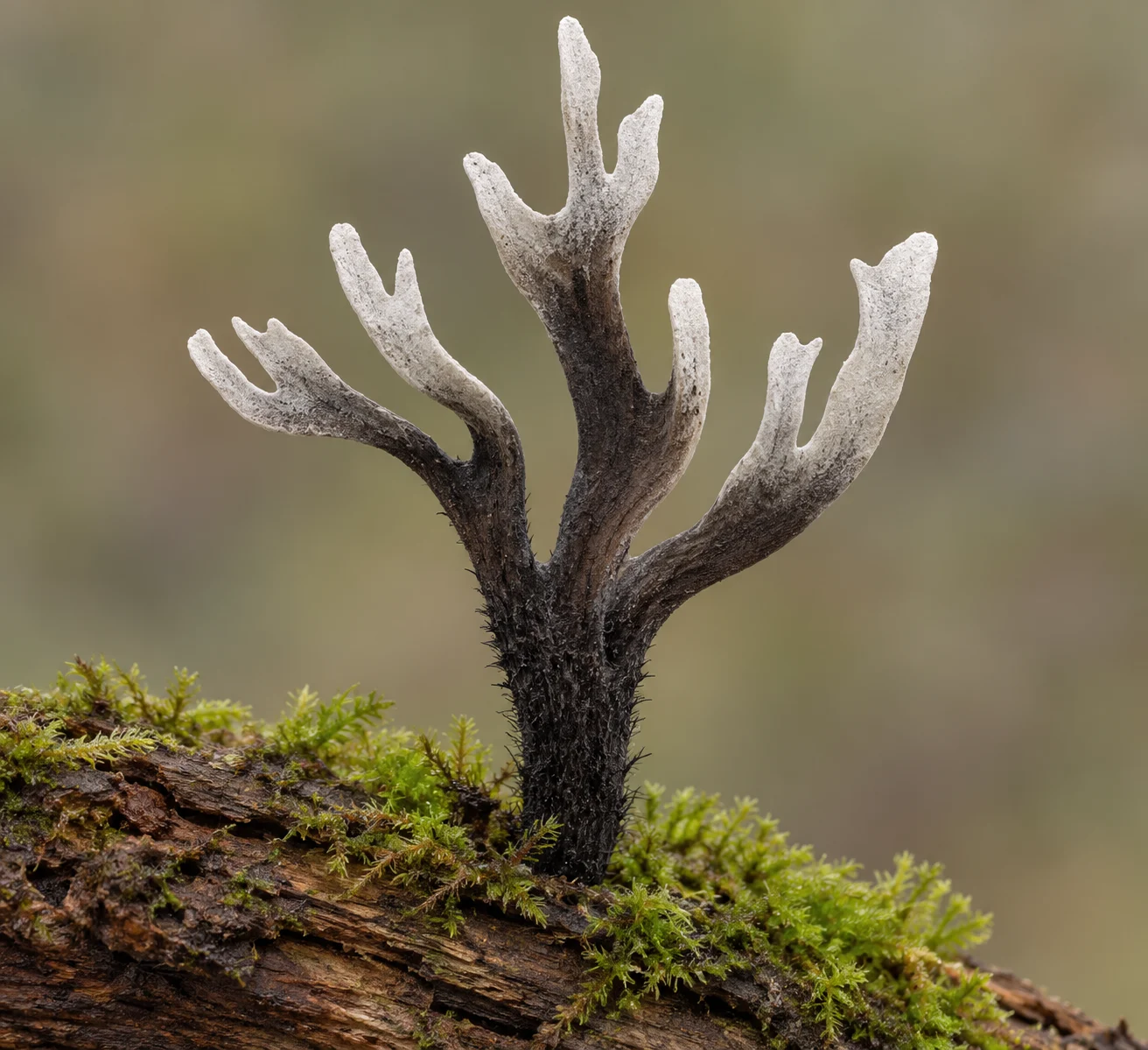 Candlesnuff fungus fruiting structure