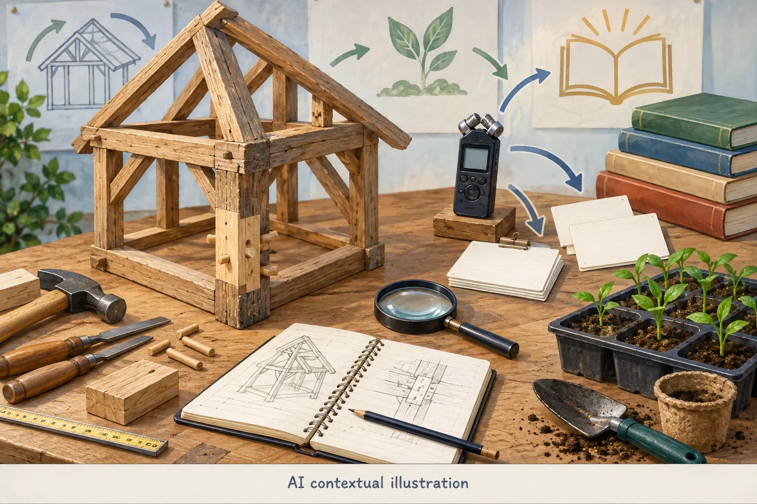 Imagined repair, documentation and public heritage learning display.