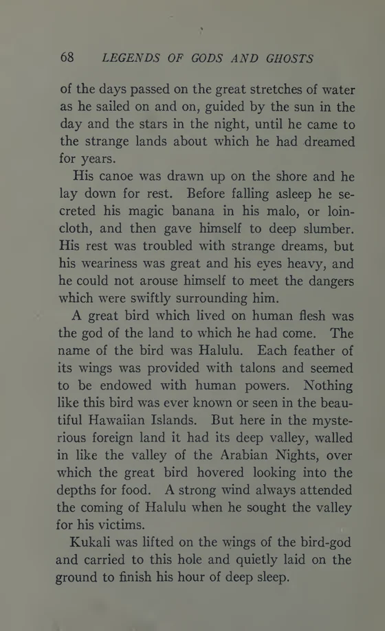 halulu,1915 named narrative passage, printed page68; documentary source-page facsimile