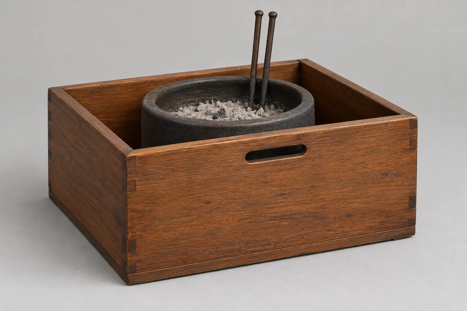 AI contextual material study after Morse’s published Japanese hibachi drawing.