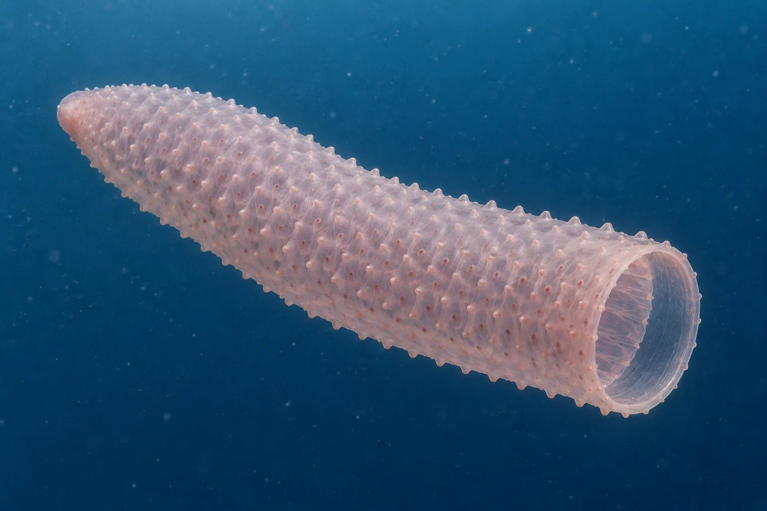 AI interpretation of pale pink tubular colony.