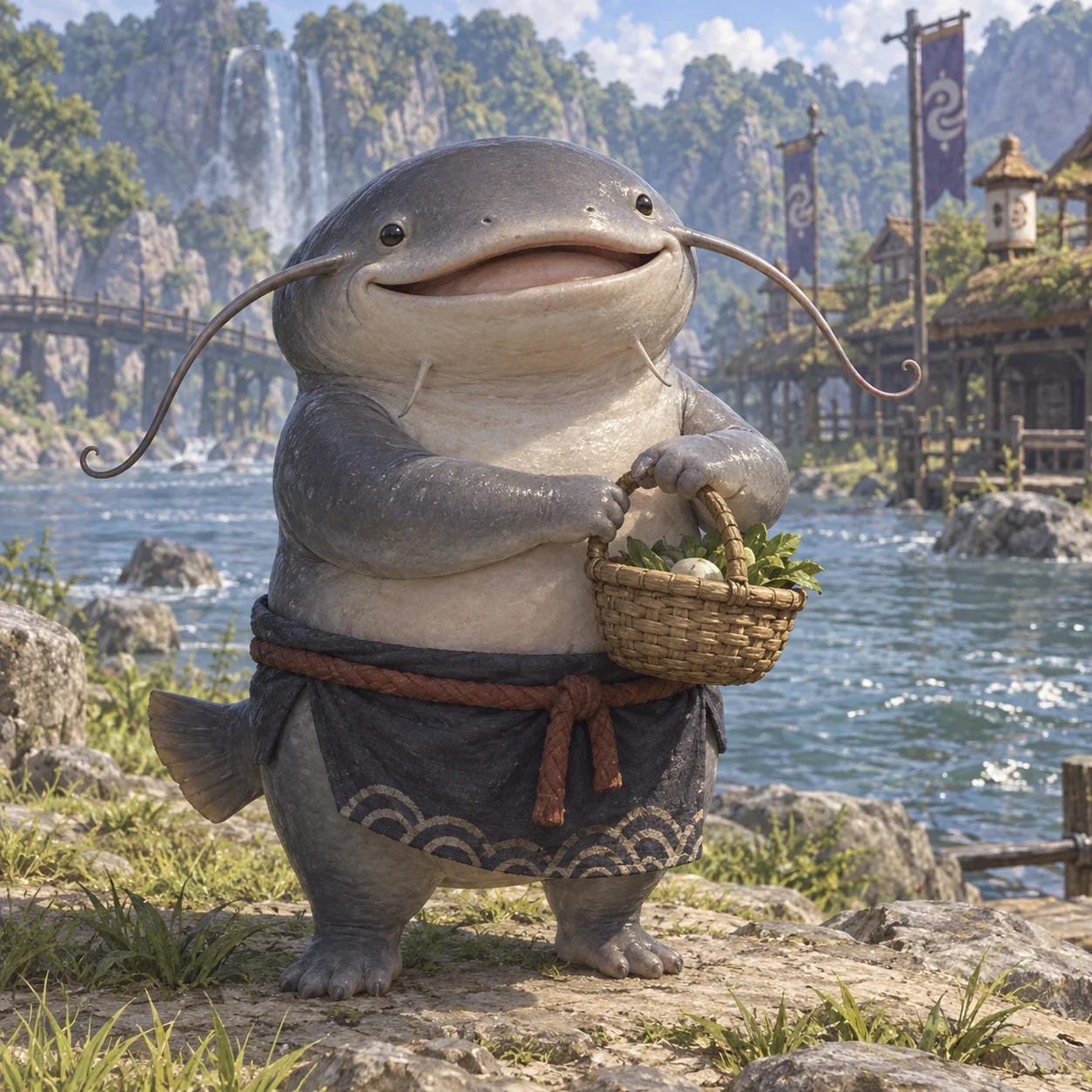 Namazu (Final Fantasy) - AI-generated unofficial interpretation.