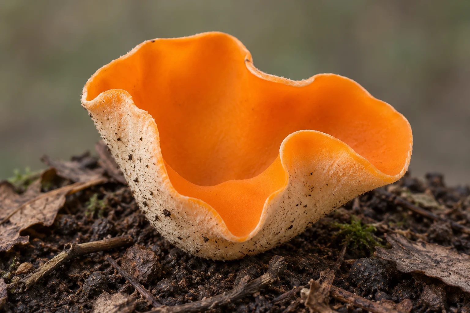 Orange peel fungus fruiting body