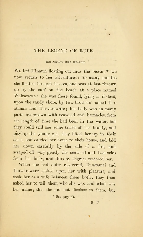 The Legend of Rupe, historical printed chapter opening; documentary source-page facsimile
