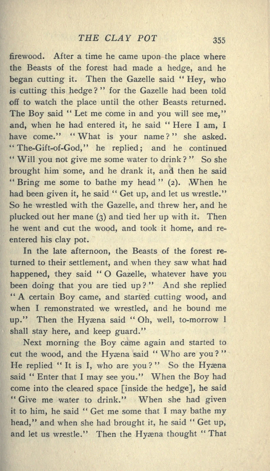 Gift-of-God, the Pot-born Boy:1913 documentary text page355; documentary source-page facsimile