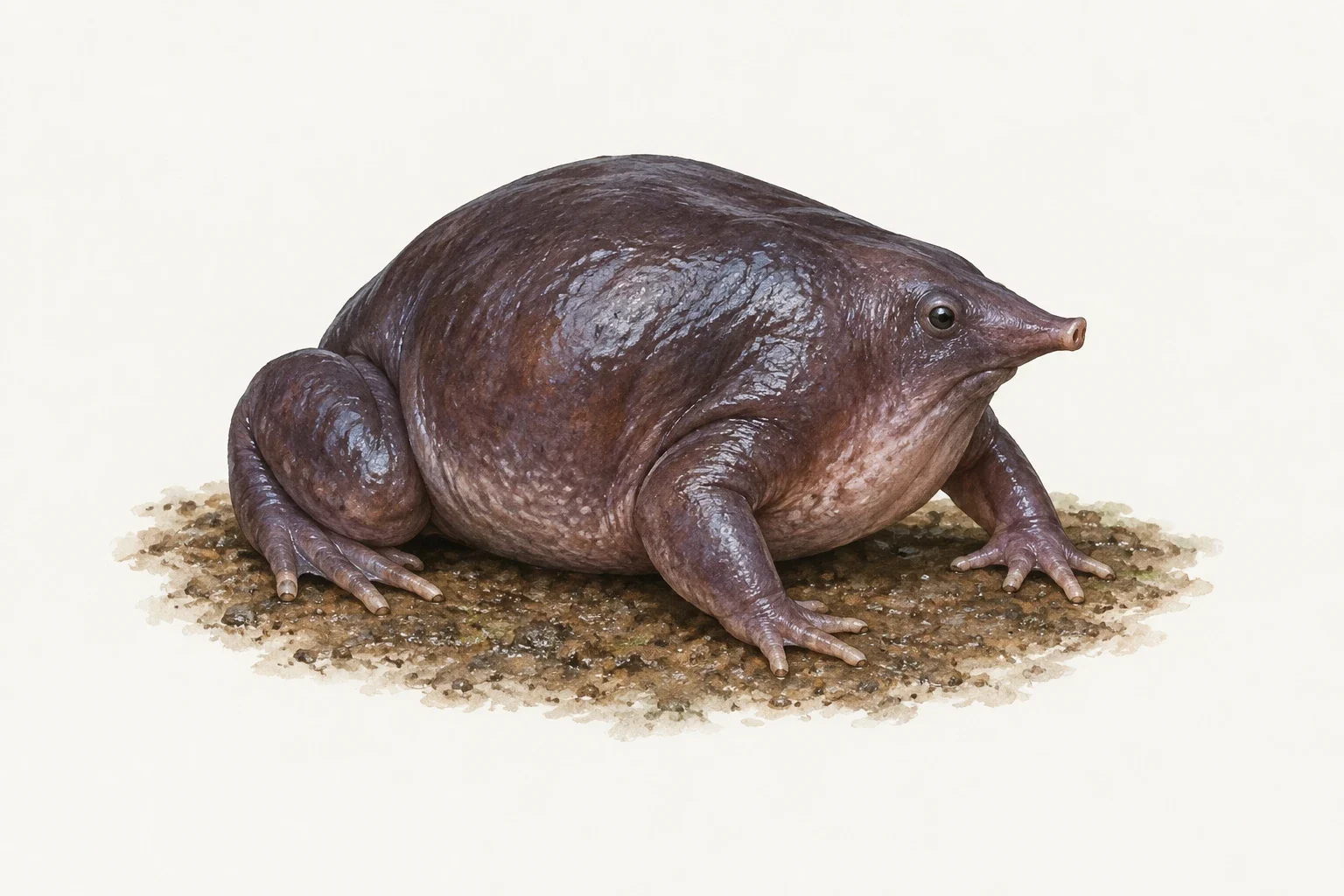 Purple frog - AI-generated scientific interpretation.