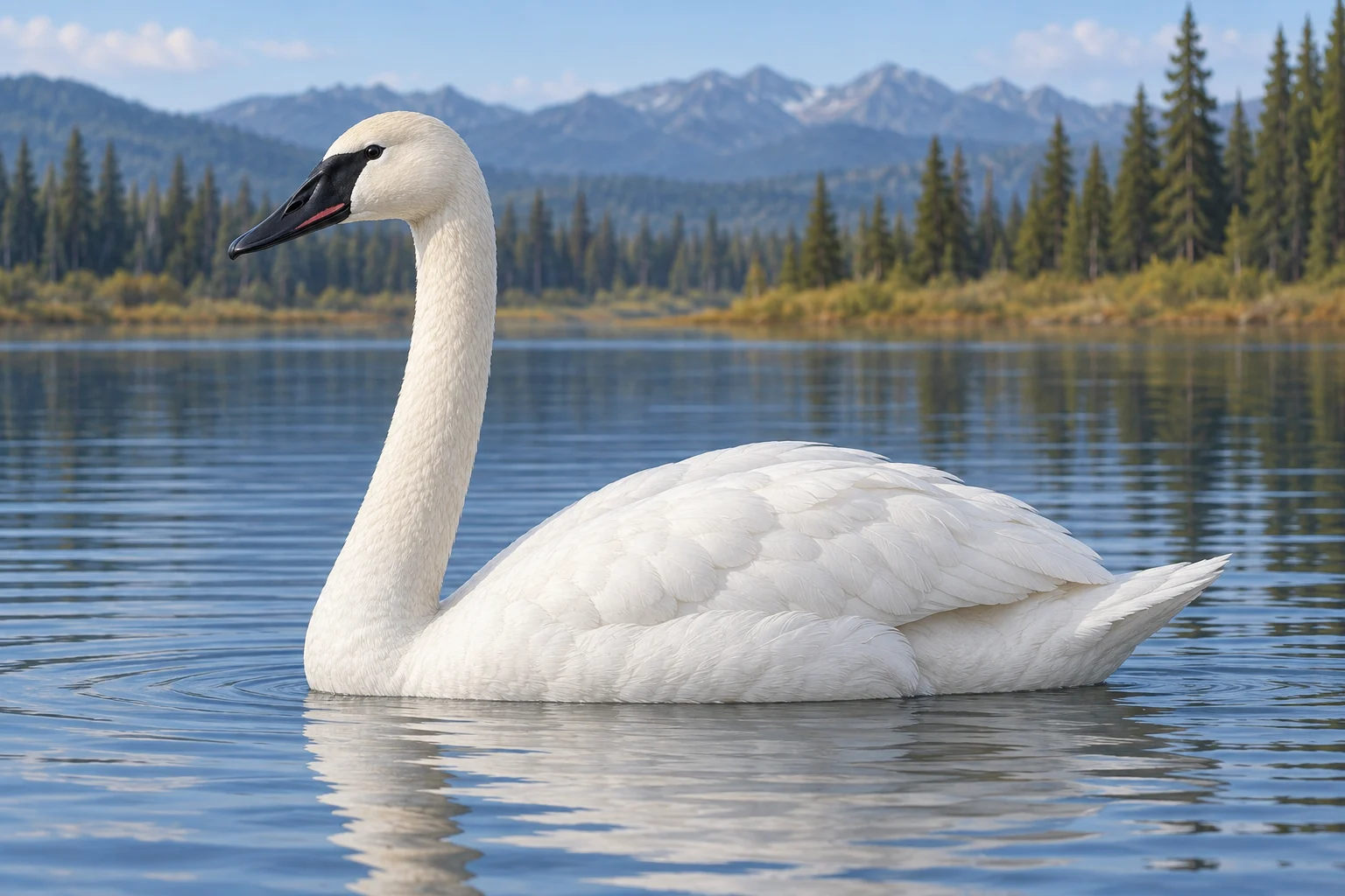Complete trumpeter swan.