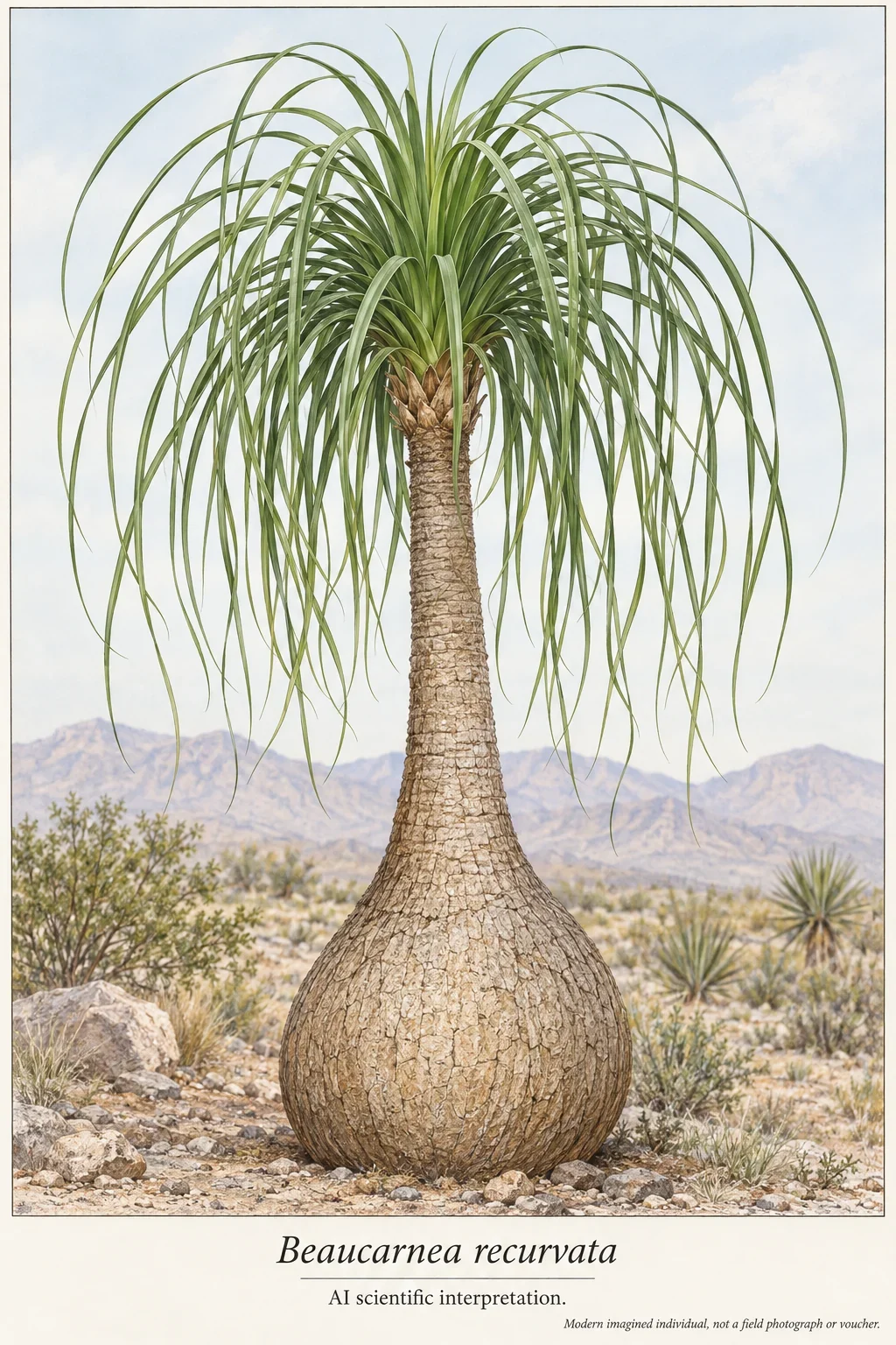 AI scientific interpretation of Beaucarnea recurvata.