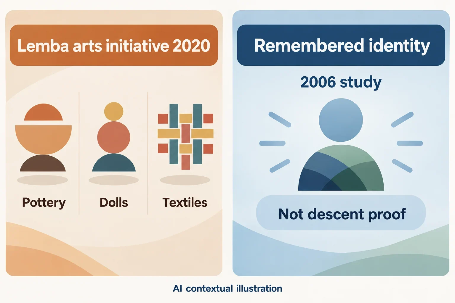 AI diagram separating Lemba arts initiative and remembered-identity research