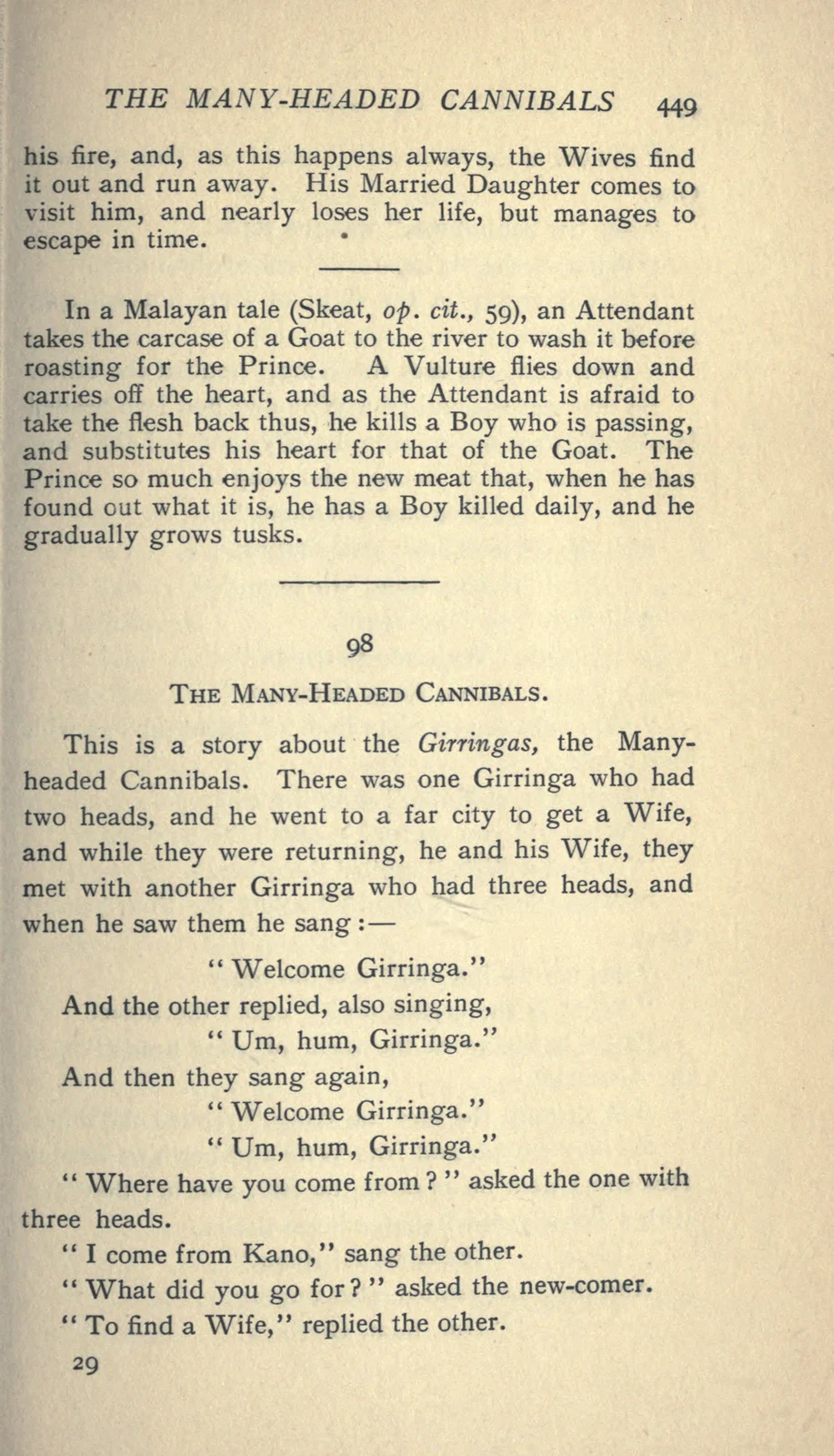 Girringa:1913 documentary text page449; documentary source-page facsimile