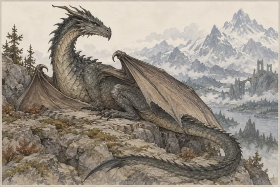 Dragon (The Elder Scrolls) - AI-generated unofficial interpretation.