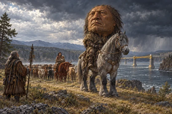 Modern AI imagined narrative illustration