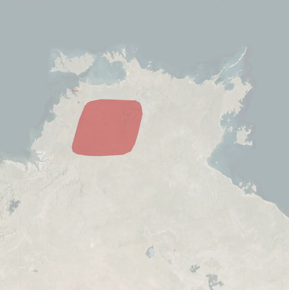 IUCN range map of the Kakadu Dunnart