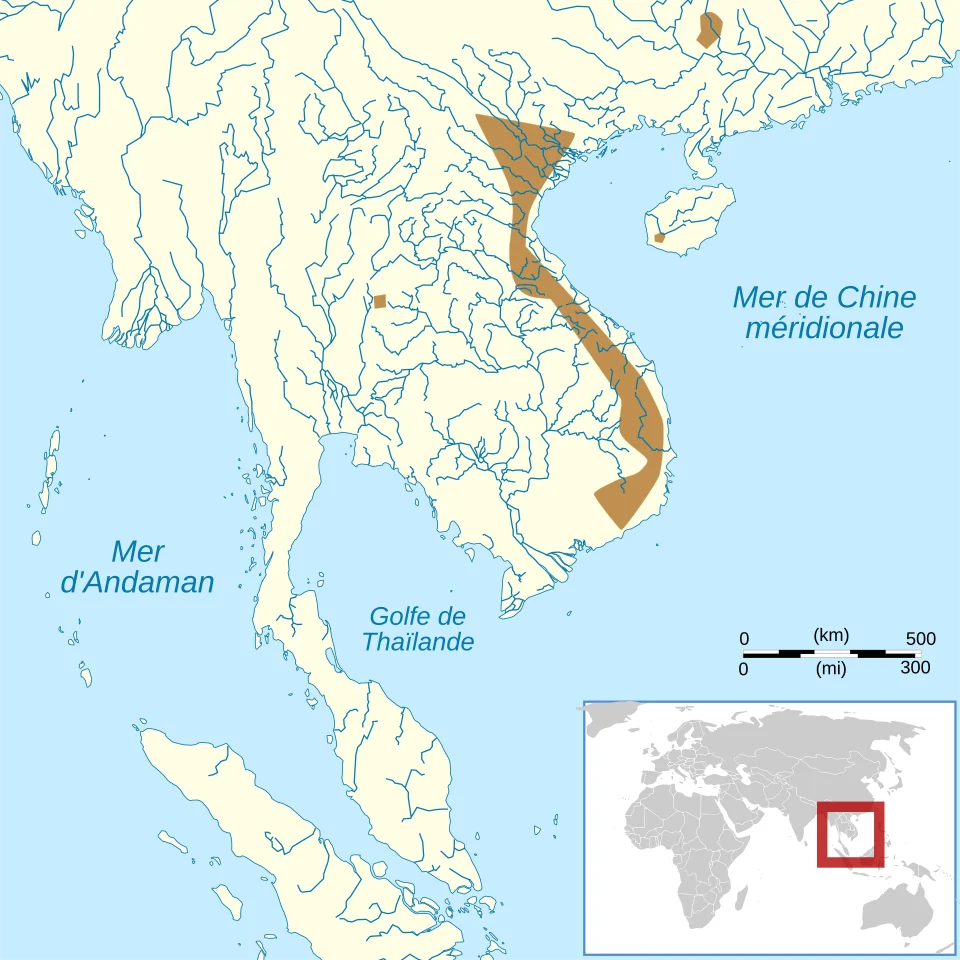 Aire de répartition de l'espèce d'amphibien Rana johnsi