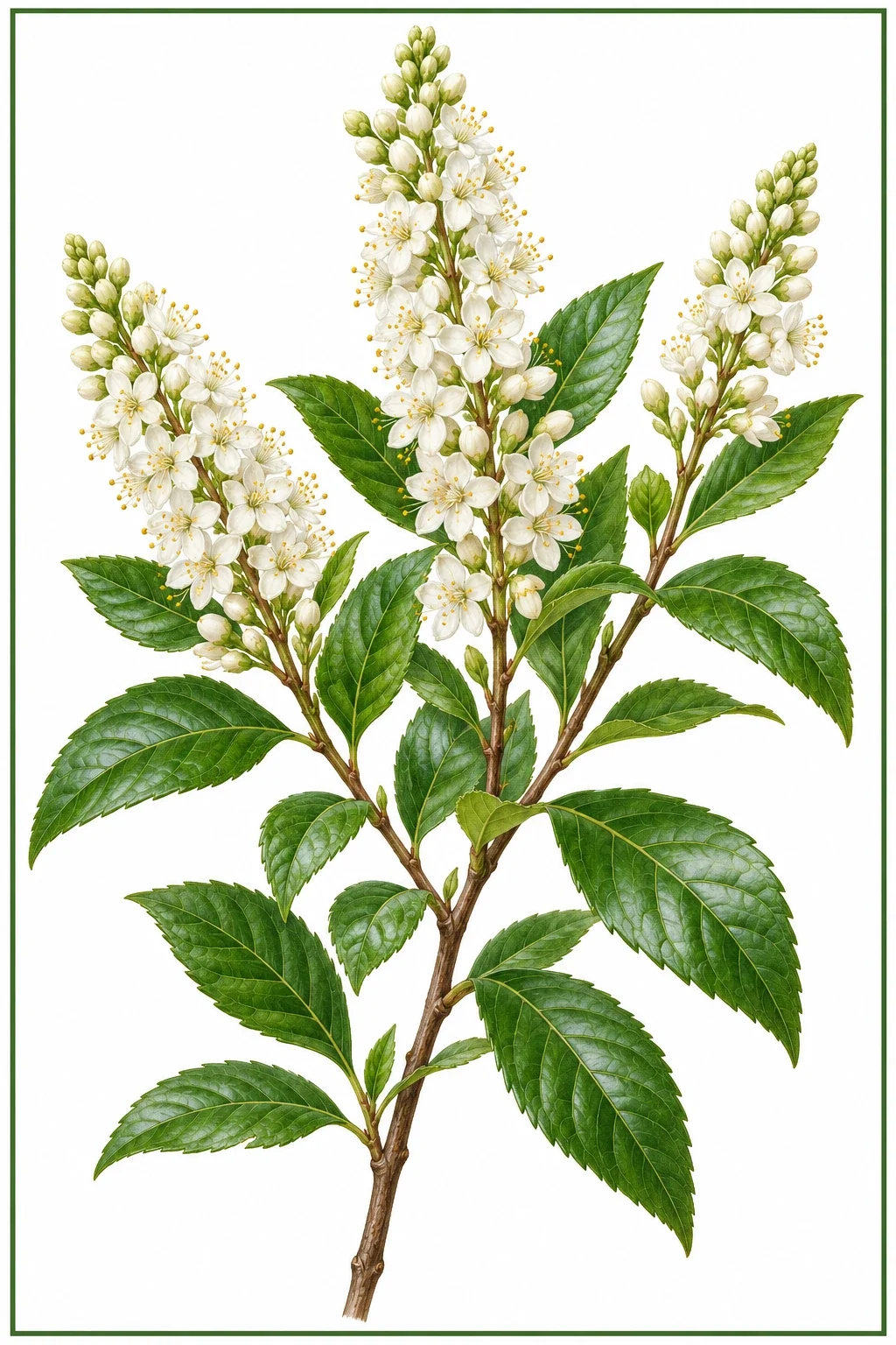 Summersweet flowering branch.