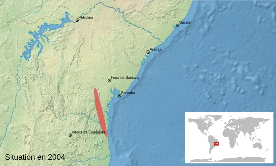 geographic distribution of Adelophryne pachydactyla