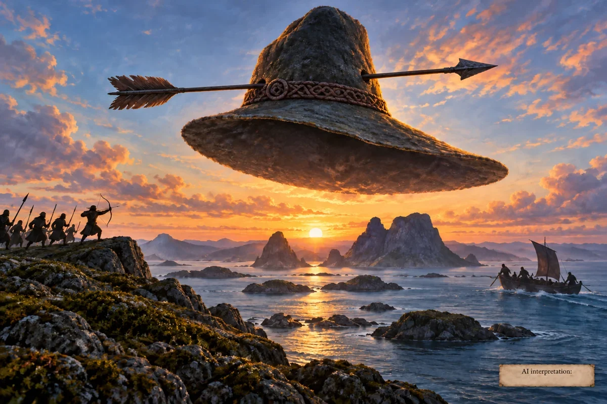 AI interpretation of the pierced hat. Forms imagined.