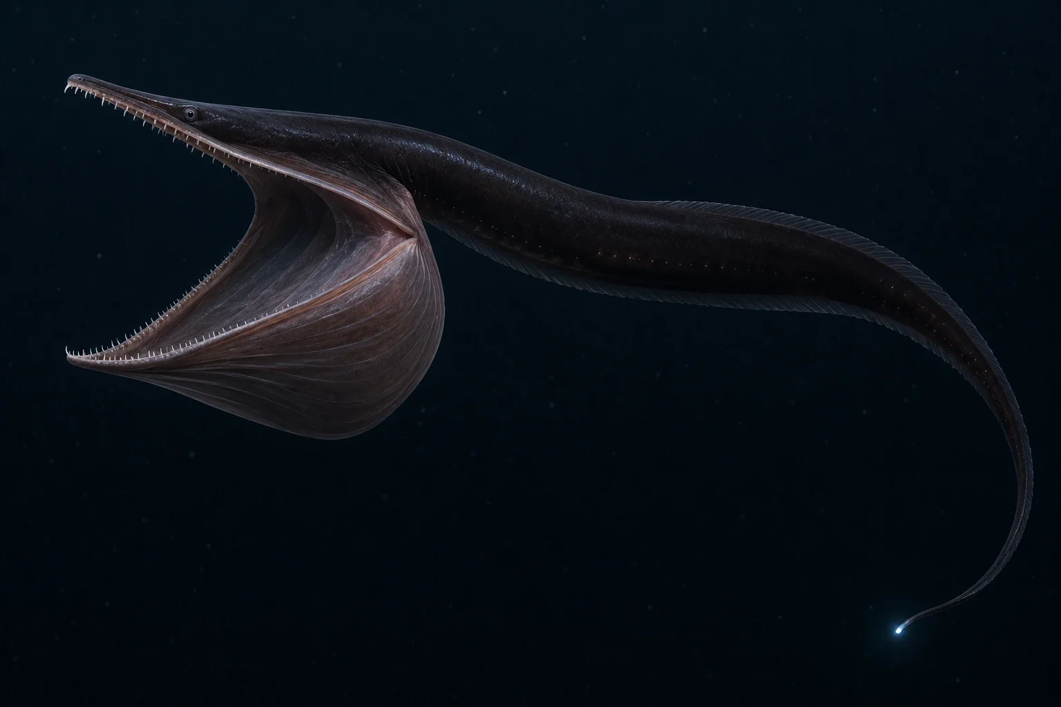 Modern AI interpretation of complete pelican eel.