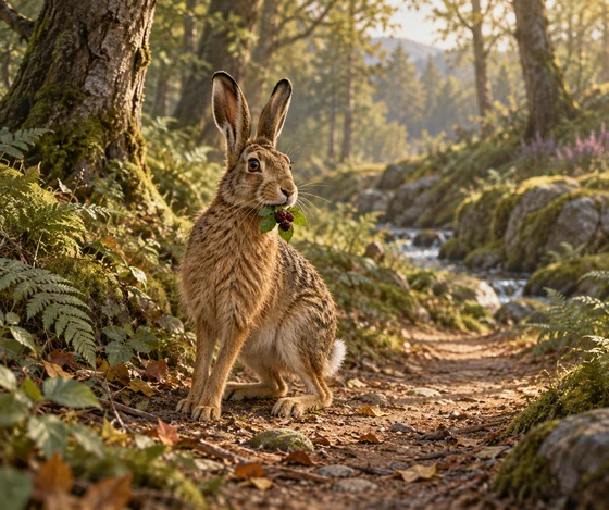 Sungura imagined as an alert small hare carrying food