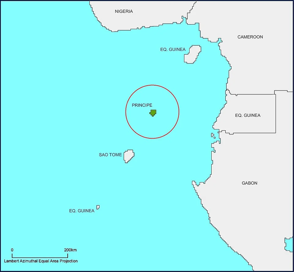 Location of Príncipe in São Tomé & Príncipe, Gulf of Guinea, Atlantic Ocean