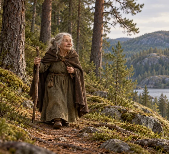 Dame Soåsan beside the woods.