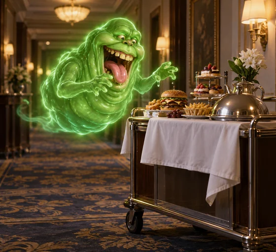 Modern illustration of Slimer (Ghostbusters)