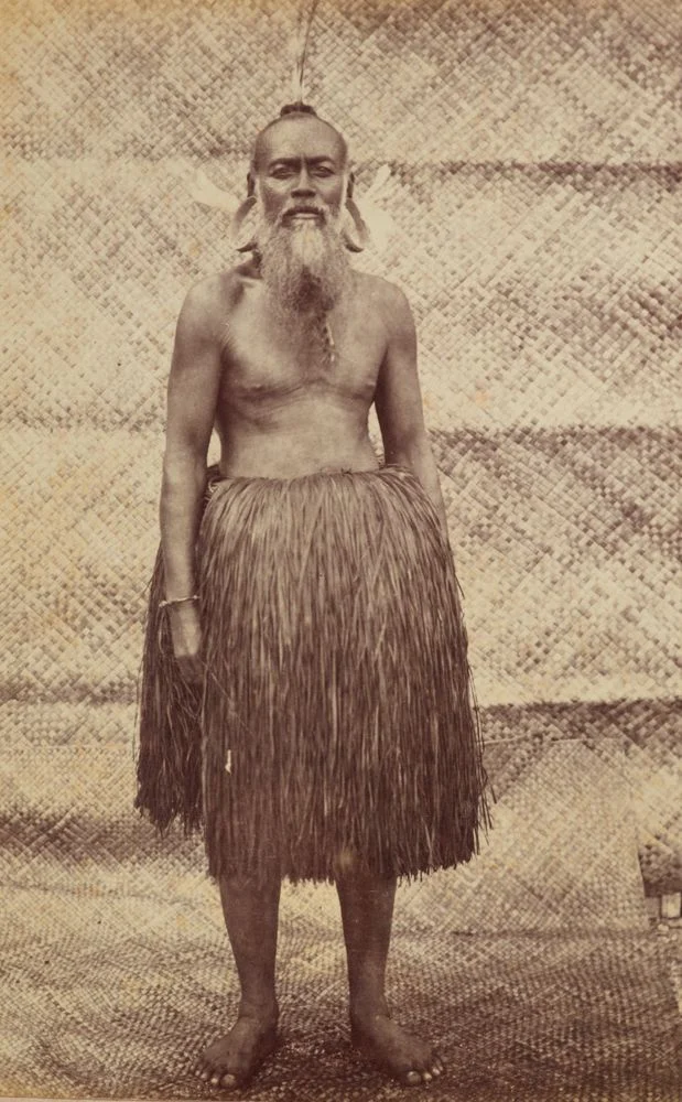 Remi, identified by Te Papa as a Majuro chief, photographed by Thomas Andrew in 1886, O.037950