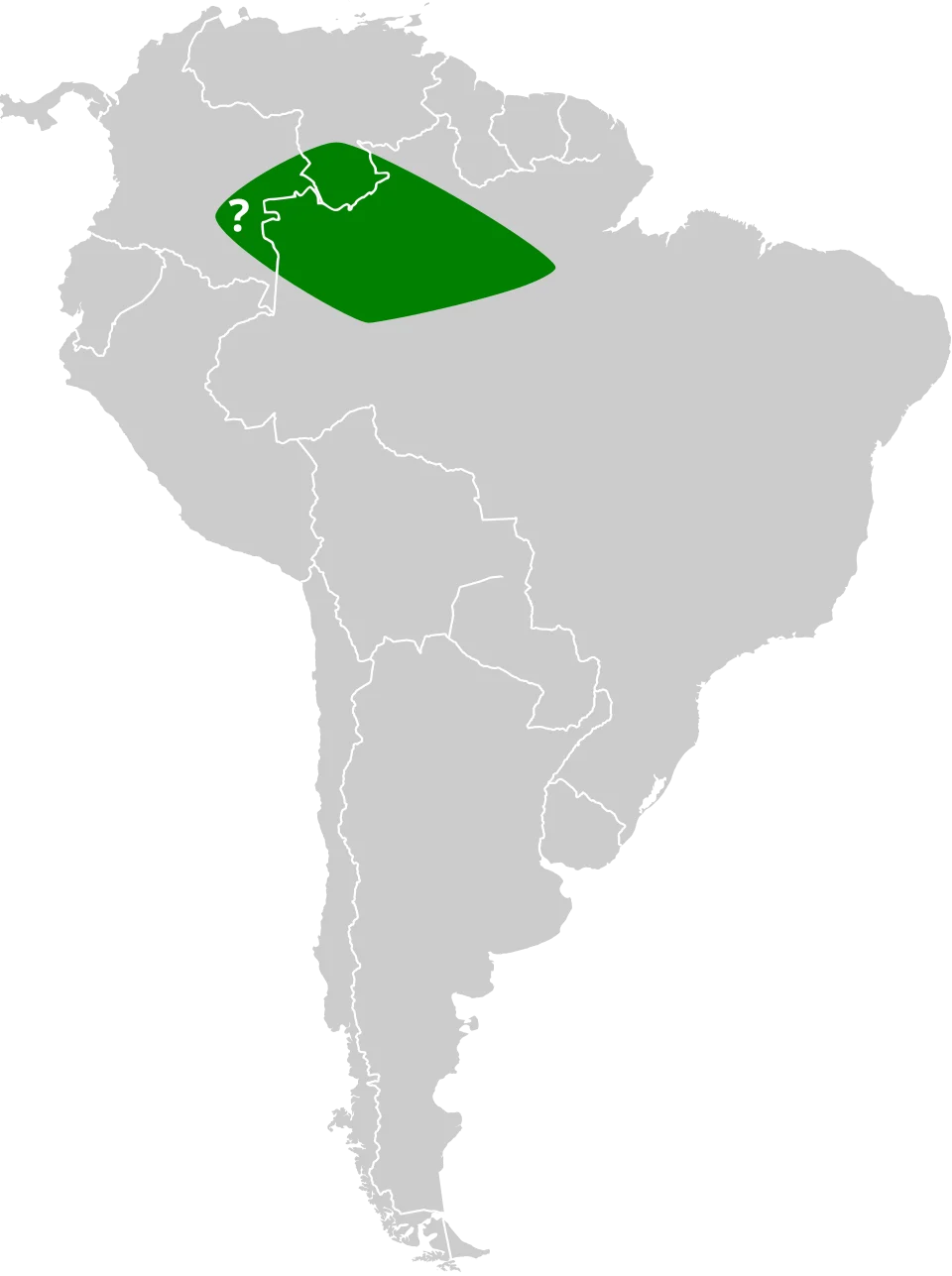 Geographical distribution of Ega long-tongued bat