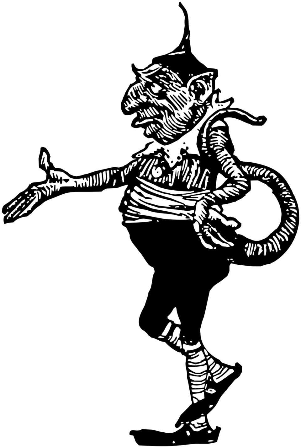 Tom Tit Tot, long-tailed spinning imp, Batten