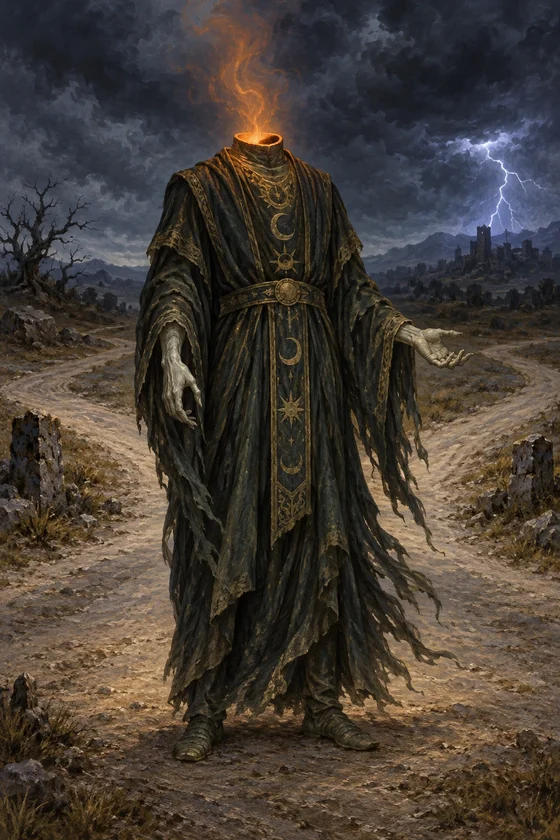 Envy (Testament of Solomon) - AI-generated imagined folklore illustration.
