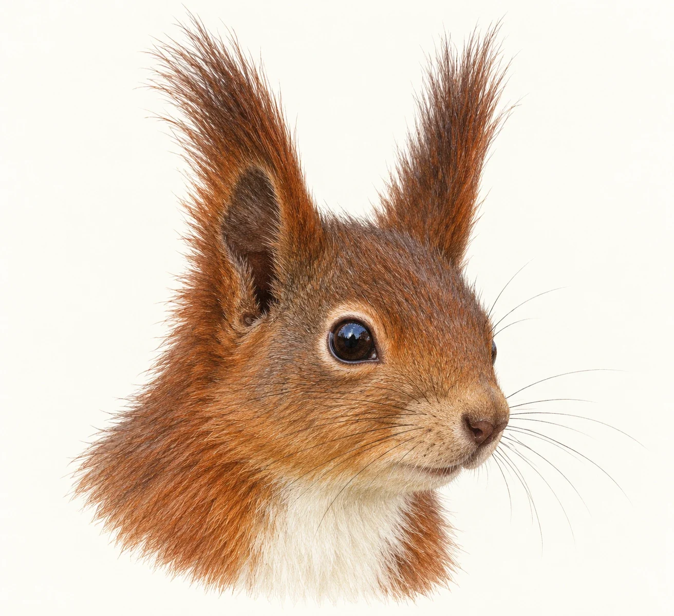 AI interpretation: Eurasian red squirrel head.