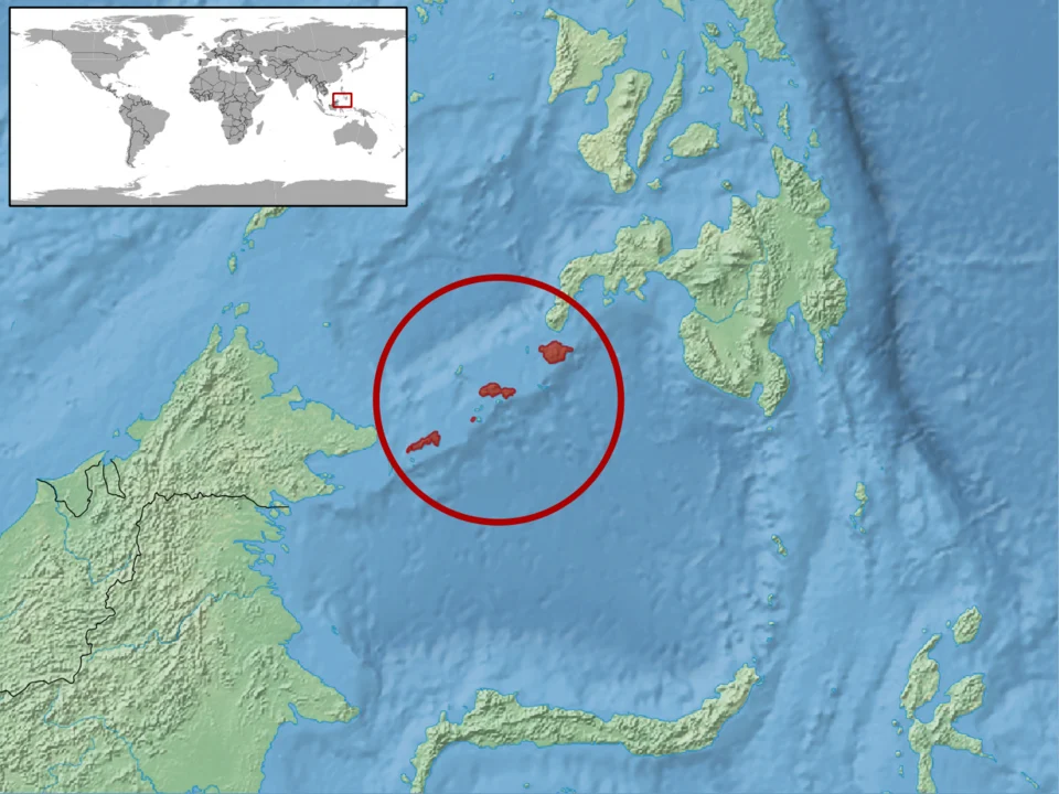 geographic distribution of Sphenomorphus biparietalis (IUCN) syn. Tytthoscincus biparietalis (RDB)