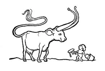 John D. Batten’s Little Bull-Calf and small boy, tailpiece to Jacobs’s tale