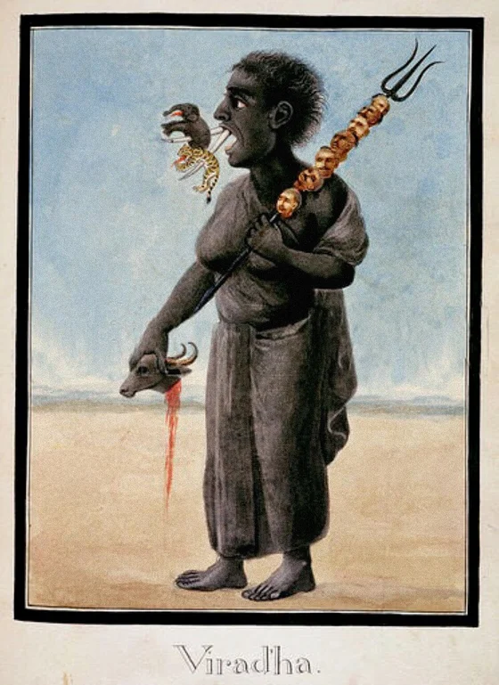 Viradha, British Library historical painting,1802