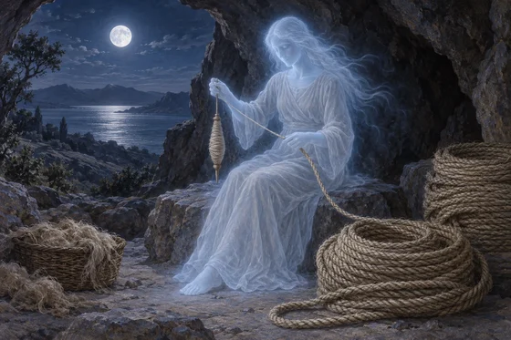 Onoskelis - AI-generated imagined folklore illustration.