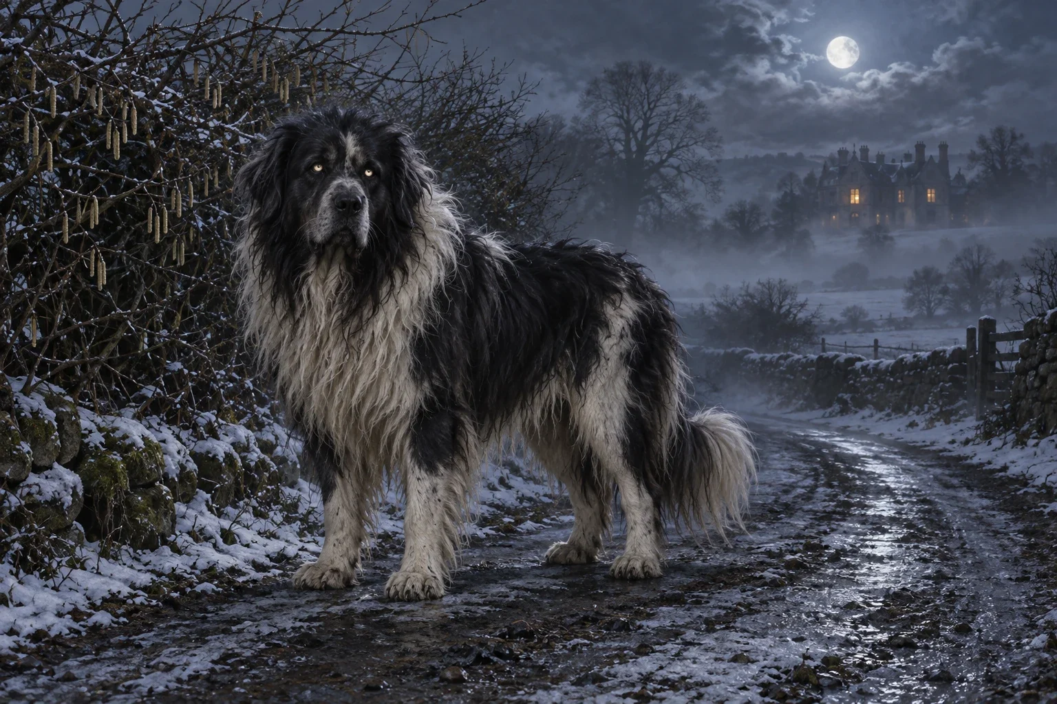 Gytrash - AI-generated imagined folklore illustration.